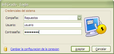 Pantalla de login de InTGrado